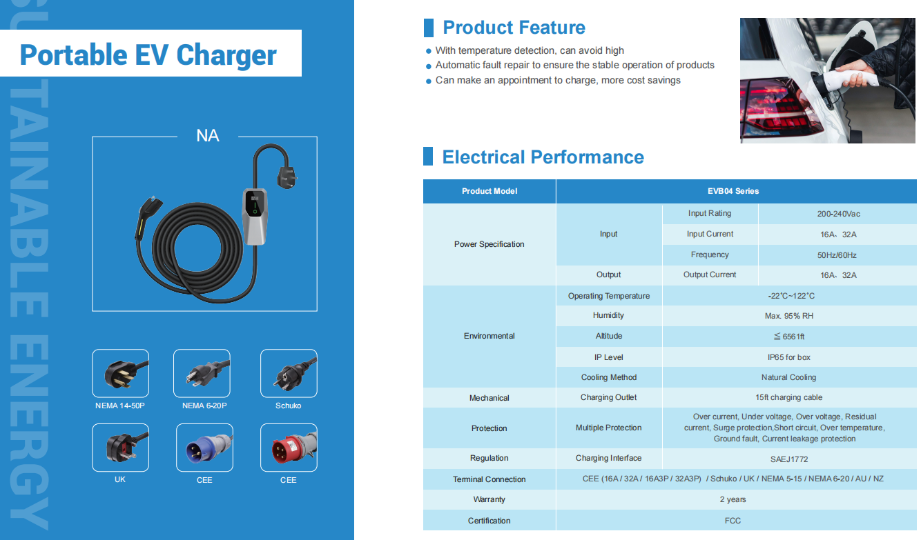 portable ac ev charger